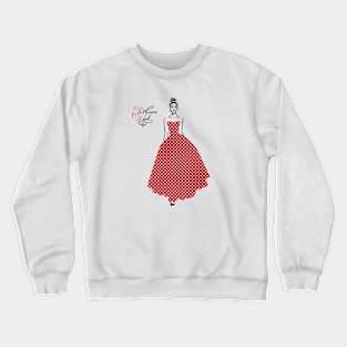 Beautiful fashionable girl in a long red dress Crewneck Sweatshirt